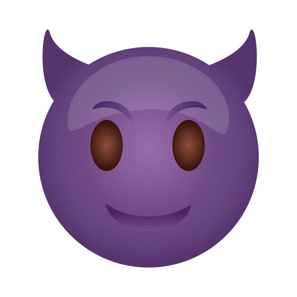 devil emoji face classic flat style icon