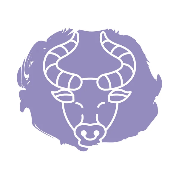 Taurus zodiac sign block style icon — Stock Vector