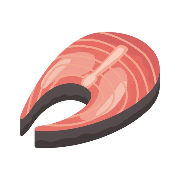 Salmon meat detailed style icon — Stock Vector