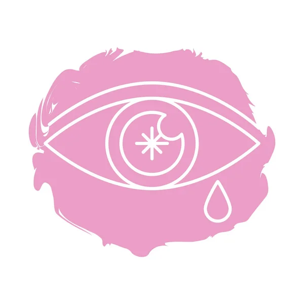 Eye crying zodiac symbol block style — Stock Vector