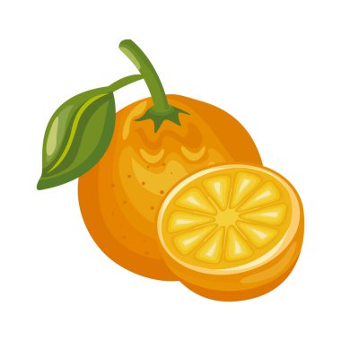 portakal taze lezzetli meyve ayrıntılı stil simgesi