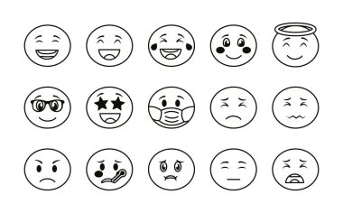 emoji yüzleri demeti simgeleri ayarlar