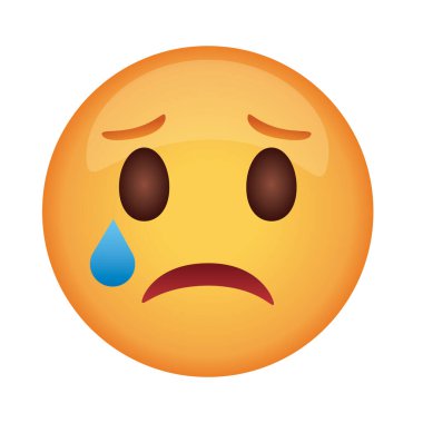 Ağlayan emoji suratı klasik düz biçim simgesi