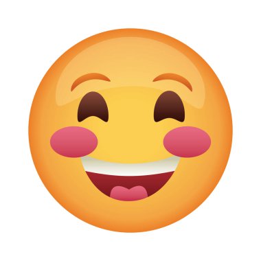 Mutlu emoji yüzü klasik düz biçim simgesi