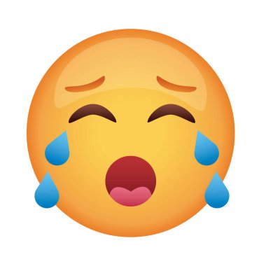 Ağlayan emoji suratı klasik düz biçim simgesi