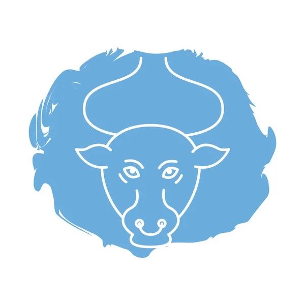 Taurus zodiac sign block style icon — Stock Vector
