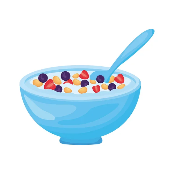 Plato con cereal icono de estilo detallado — Vector de stock