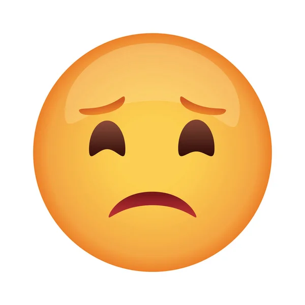 Sad emoji face classic flat style icon — Stock Vector