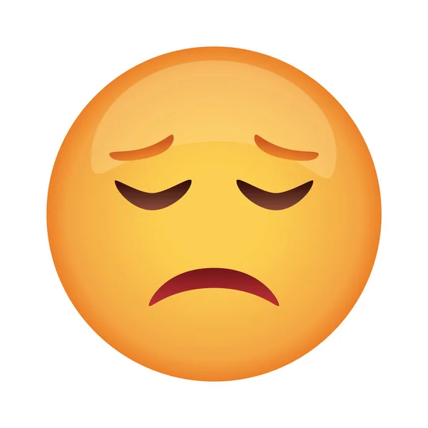 Üzgün emoji yüzü klasik düz biçim simgesi — Stok Vektör