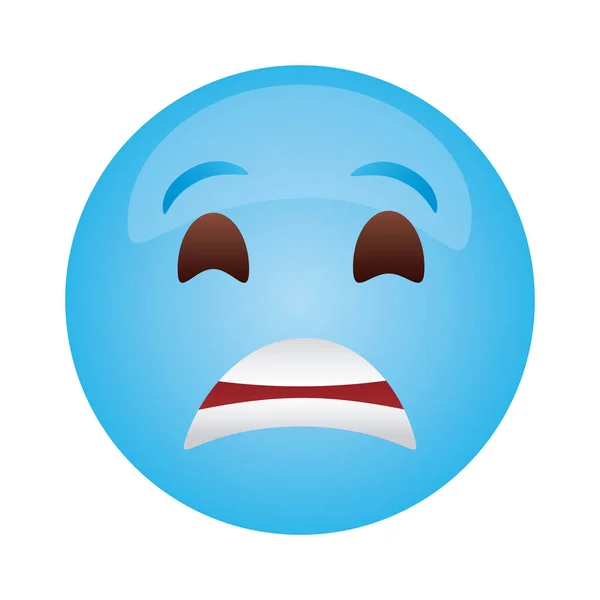 Emoji beku menghadapi ikon gaya flat klasik - Stok Vektor