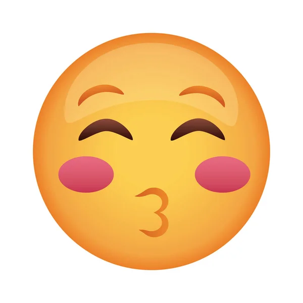 Líbání emoji tvář klasický plochý styl ikony — Stockový vektor