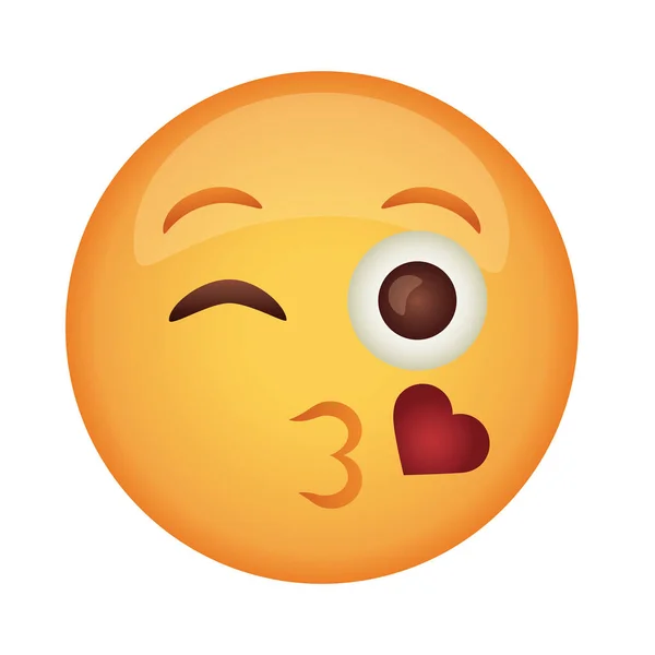 Besar emoji cara clásico estilo plano icono — Vector de stock