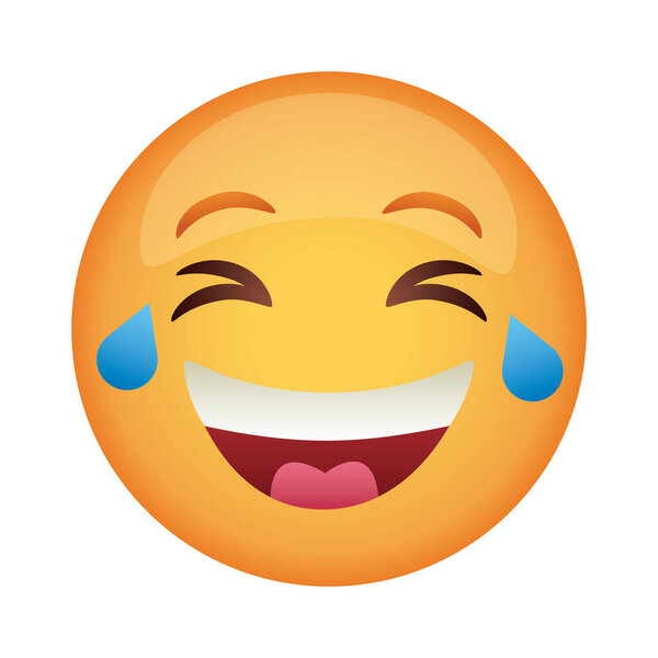 emoji face laughing classic flat style icon