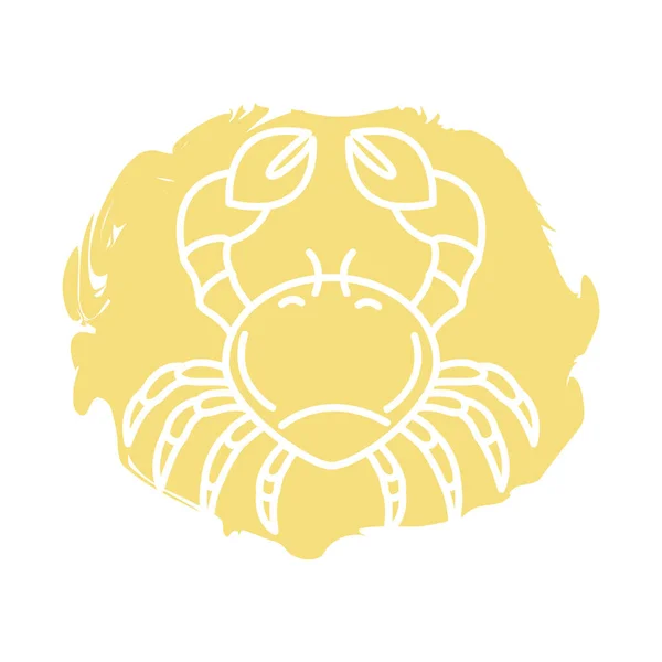 Cancer signe du zodiaque bloc style icône — Image vectorielle