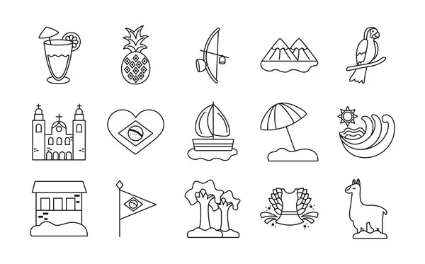 Bundel van braziliaanse pictogrammen — Stockvector