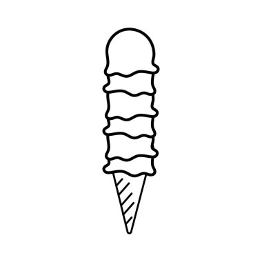 dondurma yığını koni çizgi simgesi