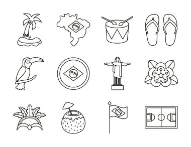 Brezilya set simgeleri demeti