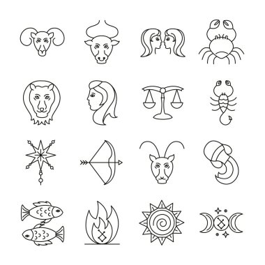 Zodyak işaretleri ve semboller yığını