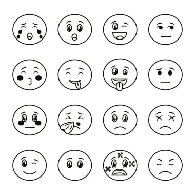 emoji yüzleri demeti simgeleri ayarlar