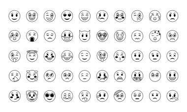 emoji yüzleri demeti simgeleri ayarlar