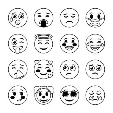 emoji yüzleri demeti simgeleri ayarlar