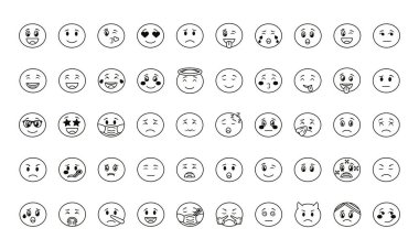 emoji yüzleri demeti simgeleri ayarlar