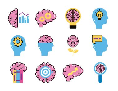 Beyin organları simgeleri ayarlar