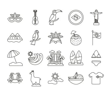 Brezilya set simgeleri demeti