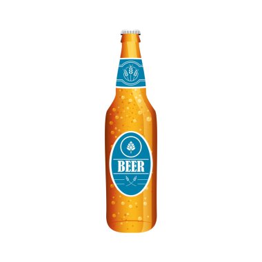 İzole bira şişesi vektör tasarımı