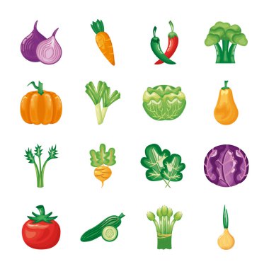 Sebze demeti set simgeleri