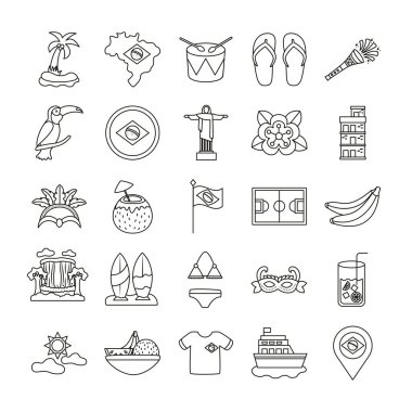 Brezilya set simgeleri demeti