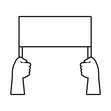 İnsanlara kare protesto pankartı tarzı simgesini verir