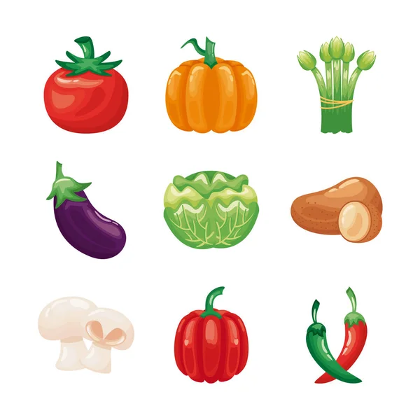 Pacote de ícones conjunto de vegetais —  Vetores de Stock