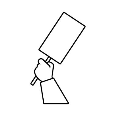 Protesto pankartı tarzı simgesi olan el insan