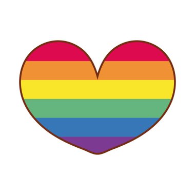 Çizgili kalp aşkı Gay bayrak hattı ve doldurma tarzı simgesi