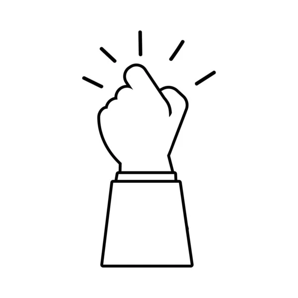 Hand knytnäve protest linje stil ikon — Stock vektor