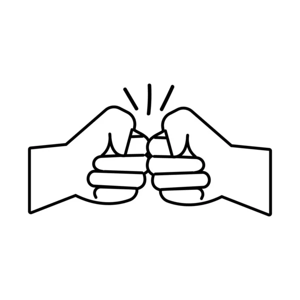 Руки кулаки протести значок стилю лінії — стоковий вектор