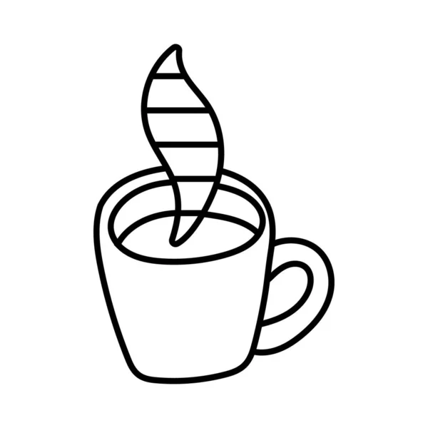 Taza de café línea estilo icono — Archivo Imágenes Vectoriales