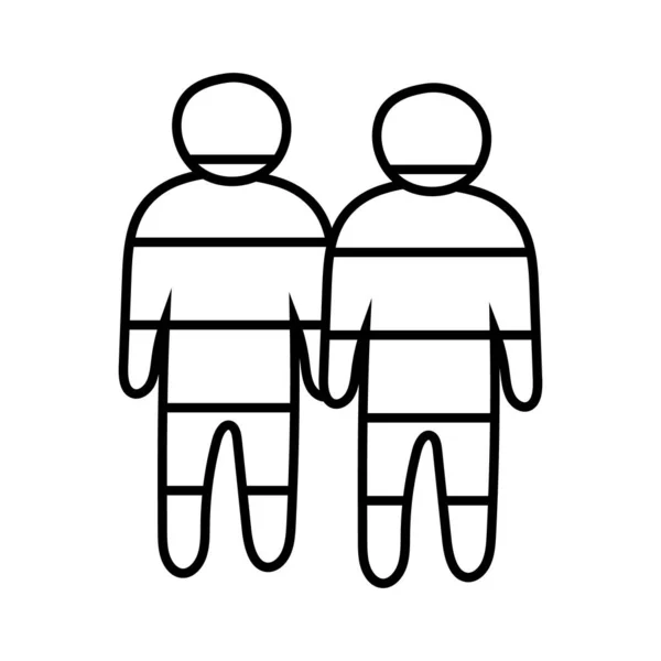 Lgbtiq community med gay figurer linje stil ikon — Stock vektor