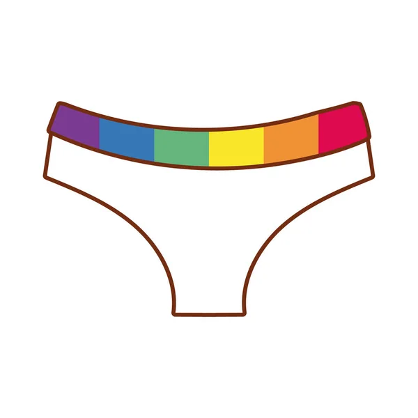Sous-vêtements pantalon gay drapeau ligne et remplissage style icône — Image vectorielle