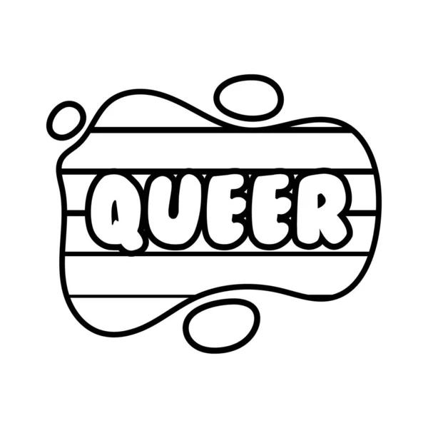 Queer palabra línea estilo icono — Archivo Imágenes Vectoriales