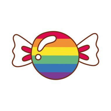 Tatlı şeker gay bayrak hattı ve doldurma tarzı simgesi
