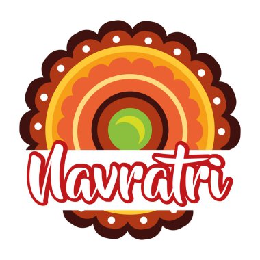 Dantel dekoratif düz stil ile mutlu Navratri kutlamaları