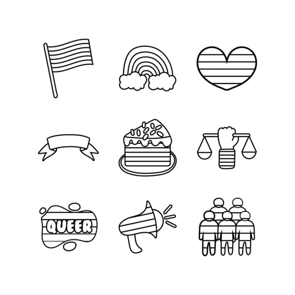 Pacote de ícones de conjunto lgbtq —  Vetores de Stock