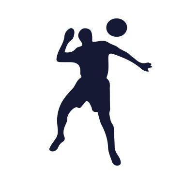 Balonlu futbolcunun silueti