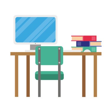 masaüstü bilgisayar teknolojisi yığın kitaplarıyla birlikte masamızda