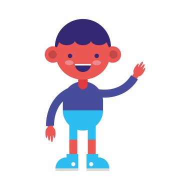 Küçük öğrenci komik karakter.