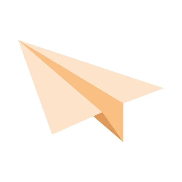 Avião papel voando ícone isolado — Vetor de Stock