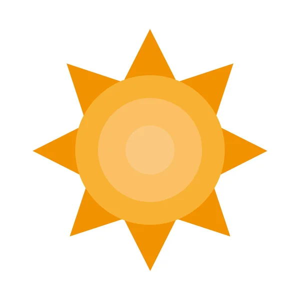 Zon zomer warm geïsoleerd pictogram — Stockvector