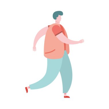 Genç adam yürüyen Avatar karakteri